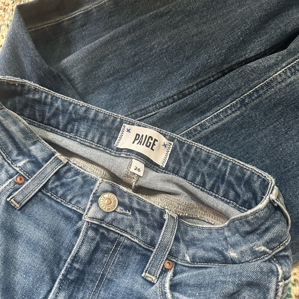 PAIGE High Rise Dark Blue Women's Jeans - Picture 7 of 11